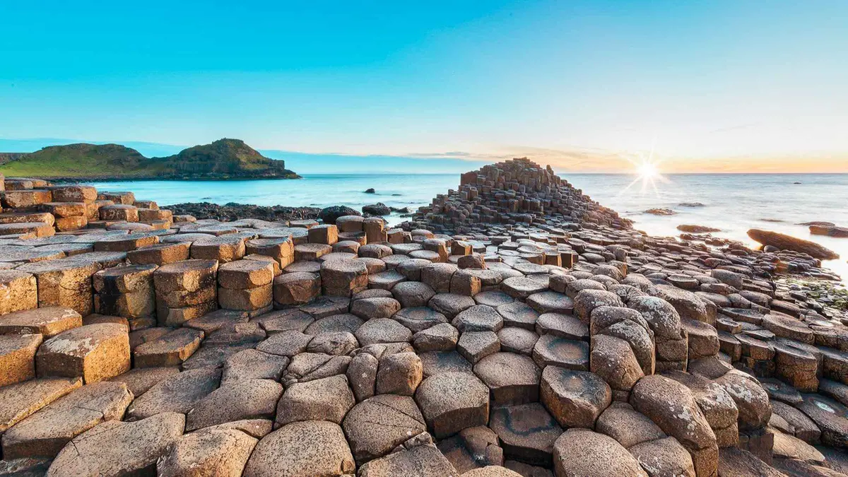 Basalt columns at the Giant's Causeway on a day among the vacation tours of Ireland from Dublin
