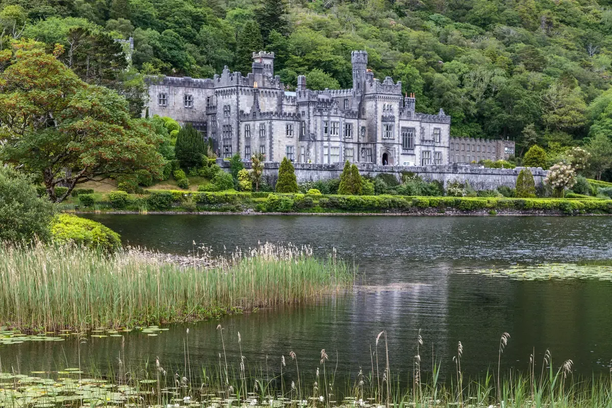 Kylemore Abbey across the lake on an Ireland tour for seniors