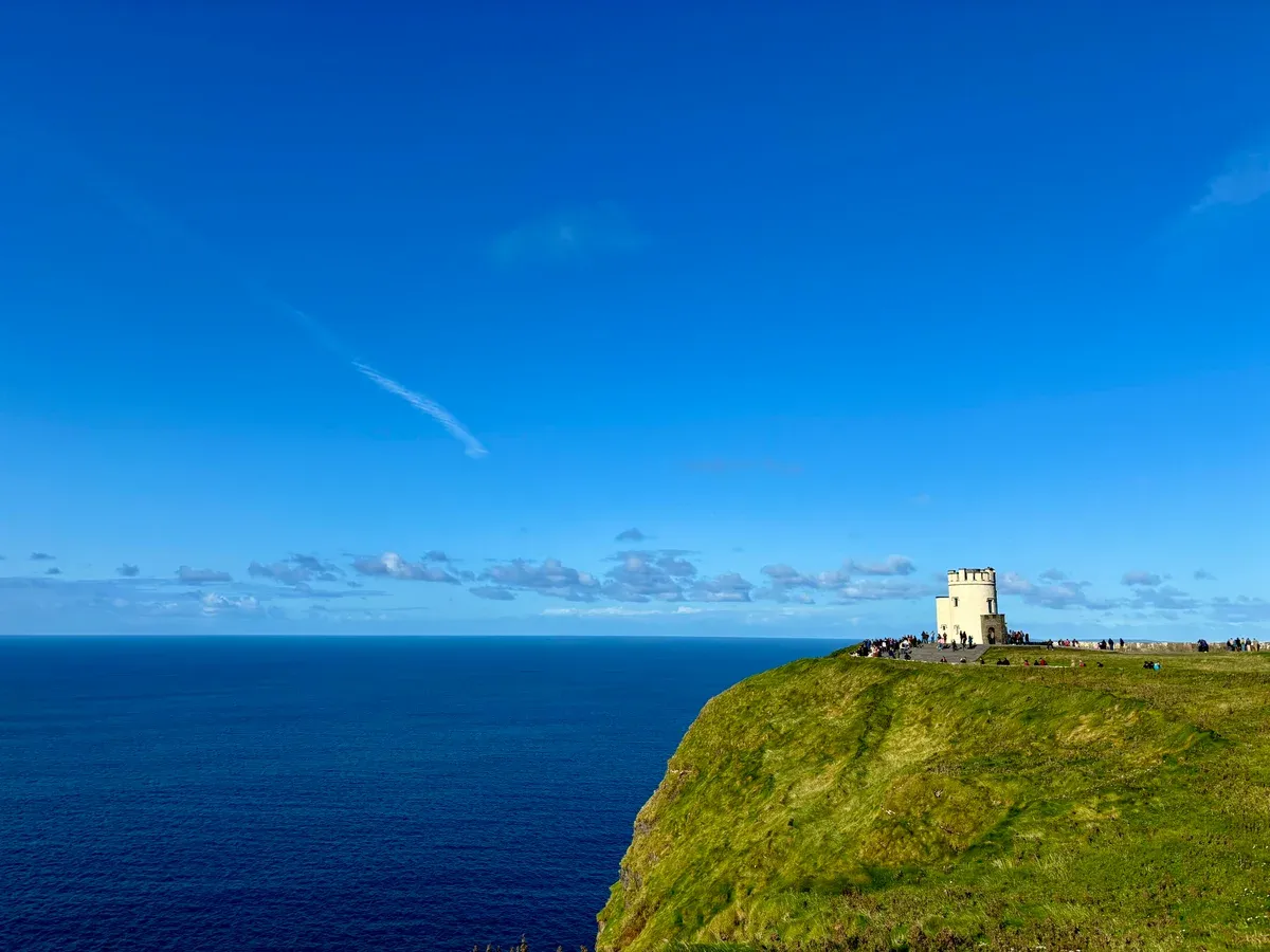 O'Brien's Tower on the edge of the Cliffs of Moher on an Ireland tour from Dublin